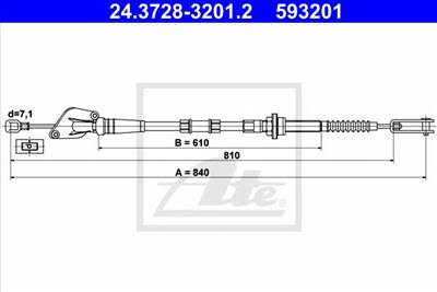 ATE 24.3728-3201.2 - kuplung bowden KIA