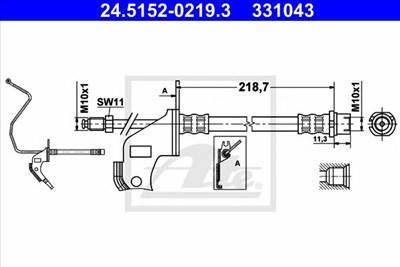 ATE 24.5152-0219.3 - fékcső OPEL VAUXHALL