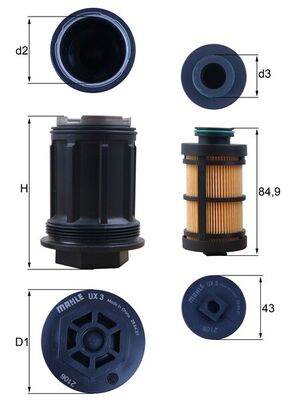 MAHLE UX 3KIT - Karbamid szűrő KAMAZ MERCEDES-BENZ OPTARE SETRA