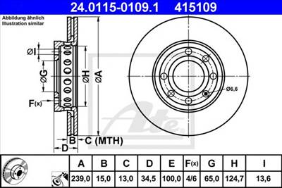 ATE 24.0115-0109.1 - féktárcsa AUDI VW