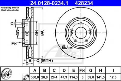 ATE 24.0128-0234.1 - féktárcsa HYUNDAI KIA