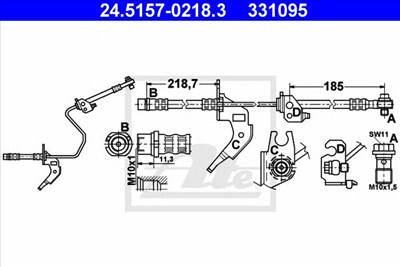 ATE 24.5157-0218.3 - fékcső OPEL VAUXHALL