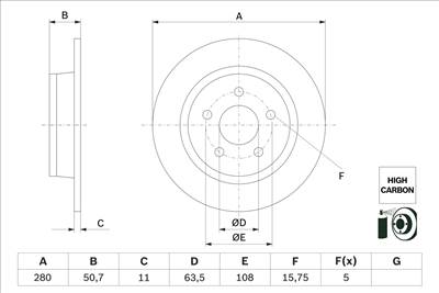 BOSCH 0 986 479 G71 - féktárcsa FORD