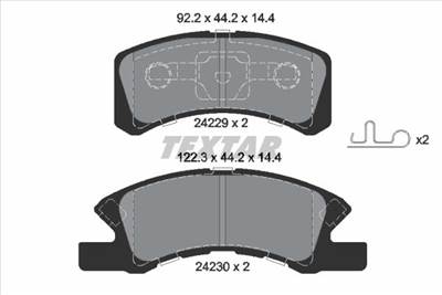 Fékbetét készlet TEXTAR 2422901 for DAIHATSU, MITSUBISHI, NISSAN, SUBARU, …