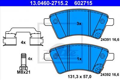 ATE 13.0460-2715.2 - fékbetét FIAT SUZUKI