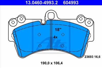 ATE 13.0460-4993.2 - fékbetét AUDI PORSCHE VW