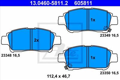 ATE 13.0460-5811.2 - fékbetét TOYOTA