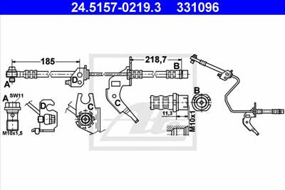 ATE 24.5157-0219.3 - fékcső OPEL VAUXHALL