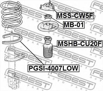 FEBEST PGSI-4007LOW - rugótányér CITROËN MITSUBISHI MITSUBISHI (GAC) PEUGEOT