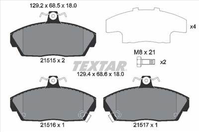 Fékbetét készlet TEXTAR 2151503 for ROVER, HONDA, MG
