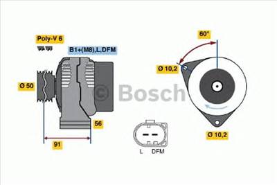 BOSCH 0 986 047 550 - generátor MERCEDES-BENZ PUCH
