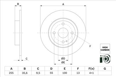 BOSCH 0 986 479 G72 - féktárcsa MAZDA