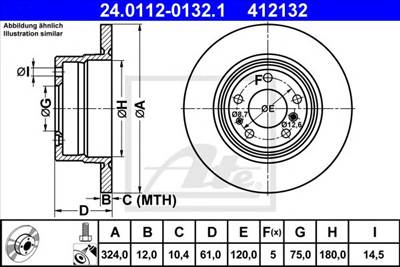 ATE 24.0112-0132.1 - féktárcsa BMW