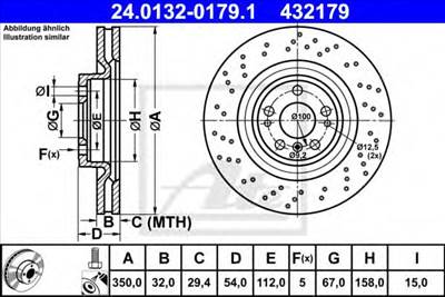 ATE 24.0132-0179.1 - féktárcsa MERCEDES-BENZ