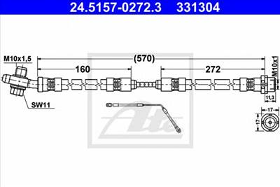 ATE 24.5157-0272.3 - fékcső BMW