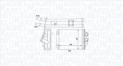 MAGNETI MARELLI 350218491000 - Hőcserélő, belső tér fűtés FIAT FORD