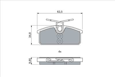 BOSCH 0 986 424 275 - fékbetétkészlet, tárcsafék RENAULT