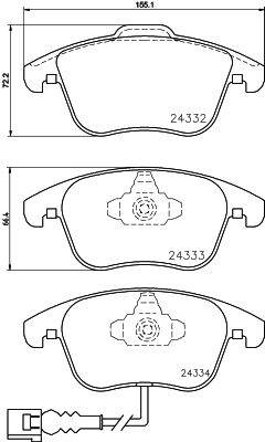 Fékbetét készlet MINTEX MDB2973 for VW, AUDI, SEAT, SKODA