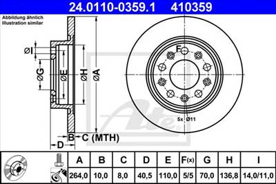 ATE 24.0110-0359.1 - féktárcsa ALFA ROMEO