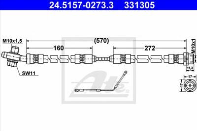 ATE 24.5157-0273.3 - fékcső BMW