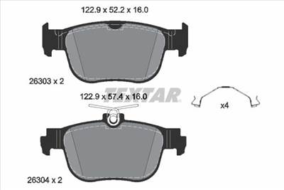 Fékbetét készlet TEXTAR 2630301 for VW, AUDI, SEAT, SKODA, …
