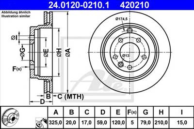ATE 24.0120-0210.1 - féktárcsa LAND ROVER