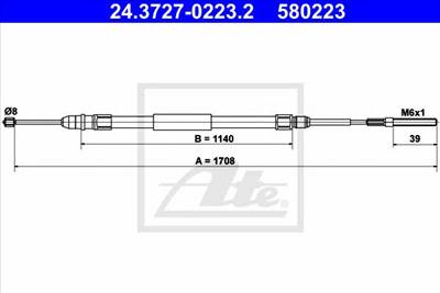 ATE 24.3727-0223.2 - Kézifék bowden BMW