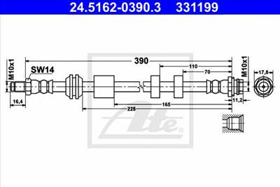 ATE 24.5162-0390.3 - fékcső FORD VOLVO