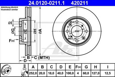 ATE 24.0120-0211.1 - féktárcsa OPEL SUZUKI VAUXHALL