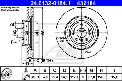 ATE 24.0132-0184.1 - féktárcsa MERCEDES-BENZ