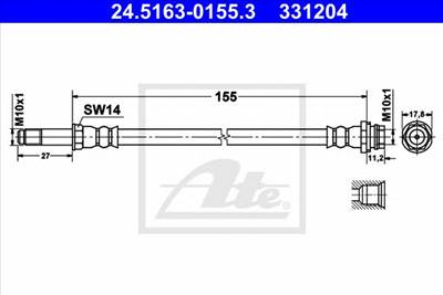 ATE 24.5163-0155.3 - fékcső FORD