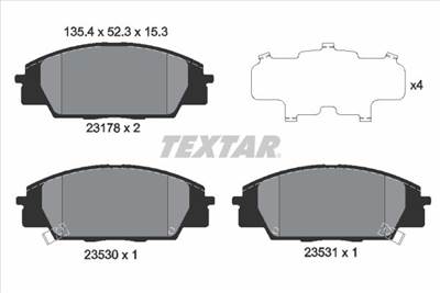 Fékbetét készlet TEXTAR 2317801 for HONDA, ISUZU, ACURA
