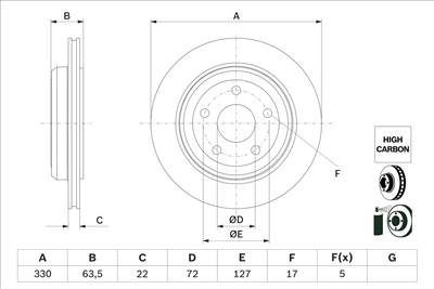 BOSCH 0 986 479 G84 - féktárcsa JEEP