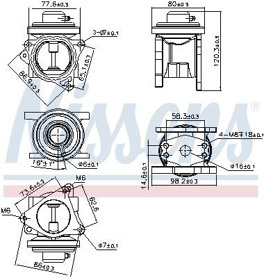 NISSENS 98173 - AGR-szelep AUDI CHRYSLER DODGE JEEP MITSUBISHI SEAT SKODA VW