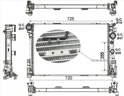 NRF 53141 - Vízhűtő (Hűtőradiátor) MERCEDES-BENZ