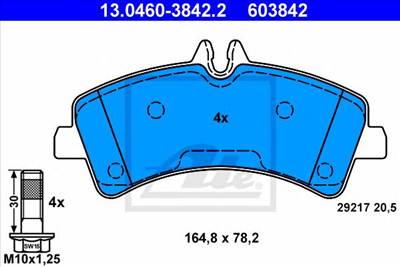 ATE 13.0460-3842.2 - fékbetét MERCEDES-BENZ VW