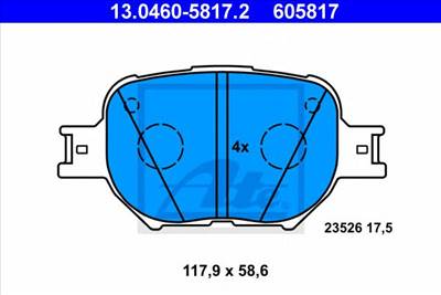 ATE 13.0460-5817.2 - fékbetét TOYOTA