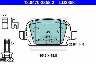 ATE 13.0470-2858.2 - fékbetét OPEL VAUXHALL