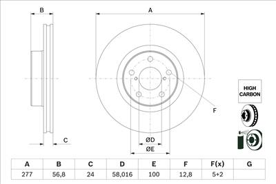 BOSCH 0 986 479 E69 - féktárcsa SUBARU