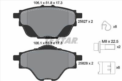 Fékbetét készlet TEXTAR 2582701 for PEUGEOT, CITROËN, VAUXHALL, DS, …