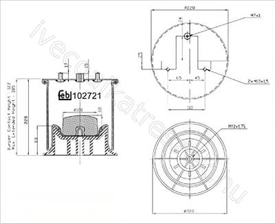 Légrugó bal 65C - 70C - DAILY - UT.500042668, 7.12066 -  - FEBI BILSTEIN Utángyártott új 500042668