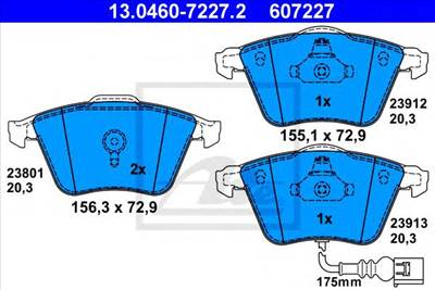 ATE 13.0460-7227.2 - fékbetét AUDI SEAT VW