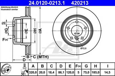 ATE 24.0120-0213.1 - féktárcsa BMW