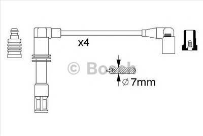 BOSCH 0 986 356 308 - gyújtókábel szett AUDI SEAT SKODA VW