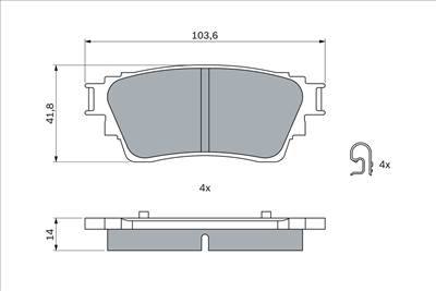 BOSCH 0 986 460 008 - fékbetétkészlet, tárcsafék MITSUBISHI