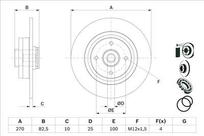 BOSCH 0 986 479 E71 - féktárcsa RENAULT