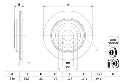 BOSCH 0 986 479 G87 - féktárcsa JEEP