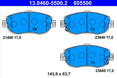 ATE 13.0460-5500.2 - fékbetétkészlet, tárcsafék LEXUS TOYOTA