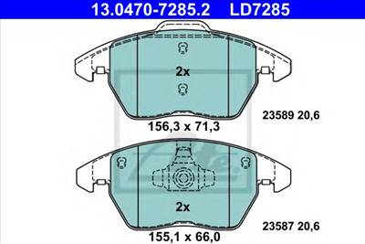 ATE 13.0470-7285.2 - fékbetét AUDI SEAT VW