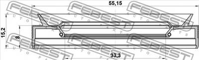 FEBEST 95PEY-35550815C - Féltengely szimmering MITSUBISHI